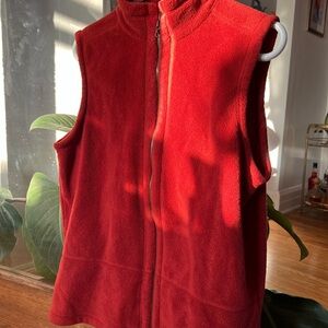 Women's Orange Fleece Vest